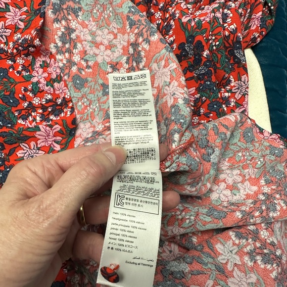 Joules Women’s Red Flower Blouse SZ-12 - Picture 5 of 7
